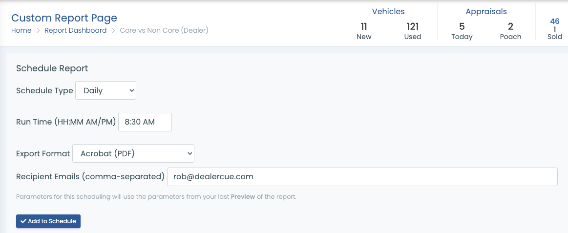 Scheduled Reports Enterprise Reporting